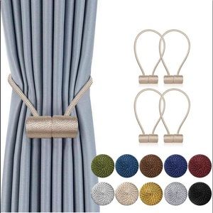 6 Pack Magnetic Curtain Tiebacks,16 Inch Decorative Curtain Holdbacks Gold